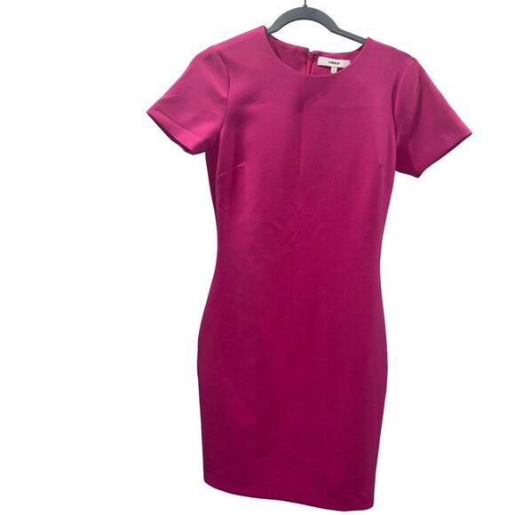 LIKELY Hot Pink Bodycon Short Sleeve Cocktail Sheath Dress - Size 4 - Picture 1 of 12